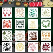 16 db Sablon Rajzoláshoz, Festéshez, Díszítéshez Karácsonyi Ünnepek 13x13 cm
