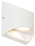 Modern kültéri fali lámpa fehér, beépített LED-del, 2-lámpás IP54 - Mal