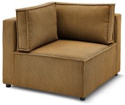 Mustársárga kordbársony kanapé modul (variálható) Nihad modular – Bobochic Paris