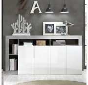 Komód LENOR fehér/szürke betonhatású