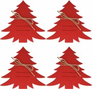 X-Mas Tree evőeszköz-tartó, piros, 4 db-os szett