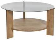 Clara Sapphire Oak konferenciaasztal sötét üveggel