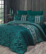 Ágyneműhuzat pamut szatén Alisa Zöld TiaHome - 1x Párna 90x70cm, 1x Paplan 140x200cm