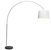 Acél ívlámpa fehér textilbúrával 45 cm - XXL