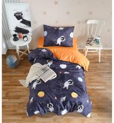Sötétkék-narancssárga egyszemélyes gyerek ágyneműhuzat 140x200 cm Astron – Mijolnir