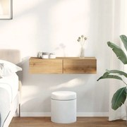 Falipolc fiókokkal artisian tölgy 80x33x17 cm műszaki fa