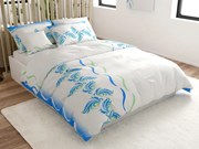 Mikroszatén ágyneműhuzat SOFTURE, fehér-kék Ágyneműhuzat mérete: 70 x 90 cm | 140 x 200 cm