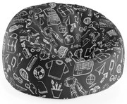 Cocoon babzsák fekete-fehér iskola, fekete