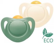 NUK For Nature latex cumi 0–6 h 2 db box zöld, vel. 0-6 h