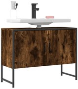 füstös tölgy szerelt fa fürdőszobai mosdószekrény 80x33x60 cm