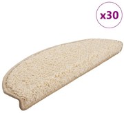 30 db krémszínű, félkör alakú lépcsőszőnyegek, 65 x 21 x 4 cm, nagy