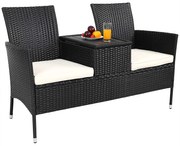 Deuba Rattan pad WPC - fekete