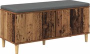 vidaXL Előtér pad Öreg fa 100 x 38 x 46 cm Műanyag Fa és Szövet