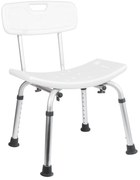 BISK Erga Handicap PRO, téglalap alakú fürdőszobai szék háttámlával 495x545x840 mm, fehér, ERG-07657