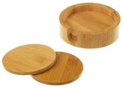 Barna bambusz poháralátét szett állvánnyal 4 db-os – Casa Selección