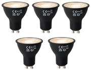 5 darabos GU10 dimmelhető LED izzókészlet fekete 7W 430 lm 2700K