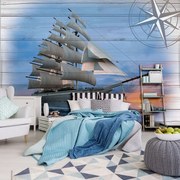 Fotótapéta - Hajó - imitált tábla (152,5x104 cm)