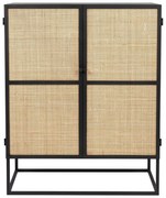 Fekete rattan magas komód 80x100 cm Guuji - White Label