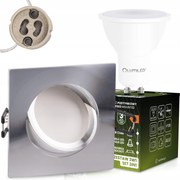 Halogén süllyesztett mennyezeti lámpatest Négyzet Mozgatható GU10 6W 4000K Ezüst