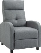 HOMCOM Fekvőfotel, TV Fotel Fekvő Funkcióval, Vászon Hatású TV Fotel, Kárpitozott Fekvőfotel Zsebb springs Maggal, Relaxáló Fotel 150 kg Teherbírással