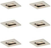 6 darabos modern, bézs színű, süllyesztett spotlámpa készlet GU10 50mm-es, forgatható és dönthető - Qure