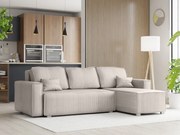 SMART COSARO krémszínű sarokkanapé,ágyazhaztó + 2 db AJÁNDÉK párnával