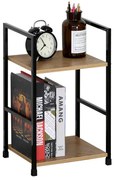 Intenso Home 2 szintes nyitott könyvespolc / éjjeliszekrény 29 x 48cm (Aranytölgy) | Univerzális tároló állvány fém lábakkal