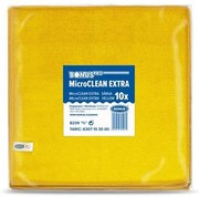 Törlőkendő, univerzális, 10 db, 40x40 cm, BONUS MicroCLEAN Extra, sárga (KHT1299)