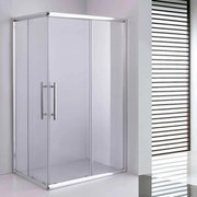 Stuxi Nizza 100x90 cm aszimmetrikus két tolóajtós zuhanykabin 6 mm vízlepergető biztonsági üveggel, króm elemekkel, 190 cm magas