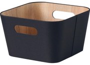 Kitchisimo 2 db tároló kosár szett 27 × 27 × 16cm, fekete, M