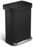 Simplehuman Téglalap alakú pedálos szemetes 55 l,fekete