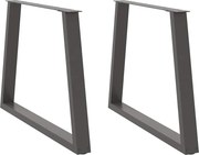 vidaXL 2 db antracitszürke étkezőasztal V-alakú láb 100 x (72-73,3) cm acél étkezőasztal láb