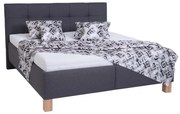 Kárpitozott MARIA ágy matraccal és ágyneműtartóval 160x200 cm szürke