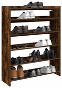 füstös tölgy színű szerelt fa cipőtartó 80x25x100 cm