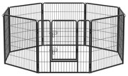 Kutya kennel, kutyaketrec 77 x 80 cm, kültéri kisállat kifutó, fekete