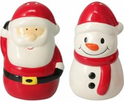 Karácsonyi kerámia só- és borsszóró Santa ésHóember