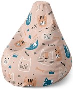 Pear babzsák színes cicák - gyerek, bézs