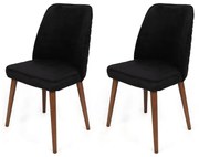 Tutku Black and Walnut étkezőszék-készlet, 2 db