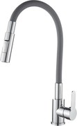 Gamma Flex 4000, álló mosogatócsaptelep flexibilis karral, 2 funkciós kifolyóval, szürke-króm, GMA-BFX-4000G