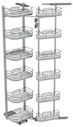 Konyhai fémrács, kamravasalat, 450mm, króm-fehér, csillapított záródás, 12 kosár SIGE, Infinity Line 230A