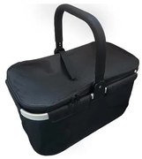 Fekete összecsukható kemping piknik kosár