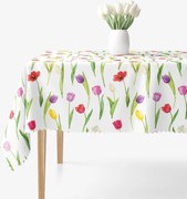 Goldea szögletes teflonos asztalterítő - színes tulipánok 120 x 180 cm