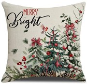 Karácsonyi Párnahuzat HOLLY CHARM 45x45 cm, bézs