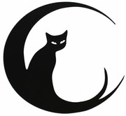 Hold macska, fa faragott fali dekoráció, átmérő35 cm