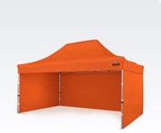 Összecsukható pavilon 3x4,5m - plusz 3 oldalfal - Narancs