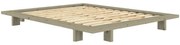 Zsályaszínű borovi fenyő franciaágy ágytámla nélkül, ágyráccsal 140x200 cm Japan – Karup Design