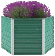 zöld horganyzott acél kerti magaságyás 129 x 129 x 77 cm