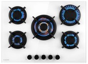 Klarstein Goldflame 5, gázfőzőlap, 5 sárgaréz égő, üvegkerámia