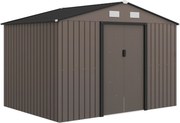 Outsunny Fém kerti tároló ház 5.4m² nagy kerti szerszámtároló horganyzott acél kerti ház tolóajtóval zárható kültéri tároló szellőzőkkel alapkerettel
