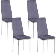 GoldFan Szürke kockázott mintás szék nappali/étkező 4 darabos KOC-132